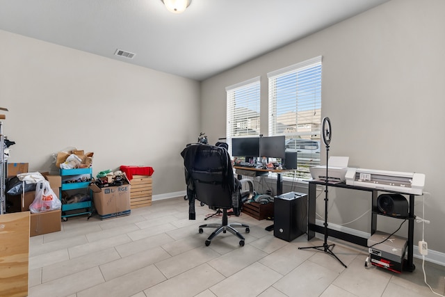 view of tiled office