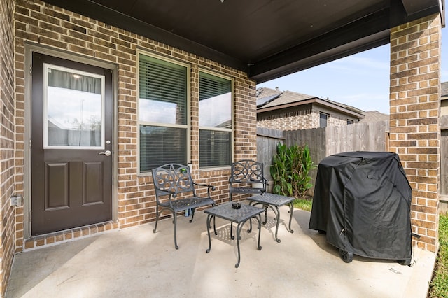 view of patio featuring area for grilling