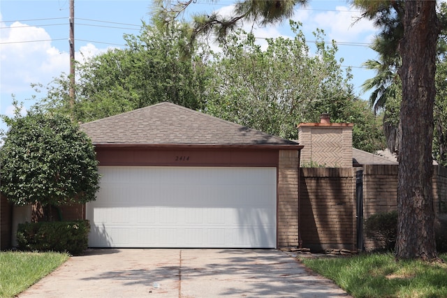 view of garage