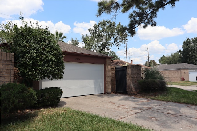 view of garage