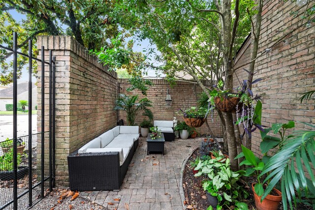 view of patio / terrace featuring an outdoor hangout area