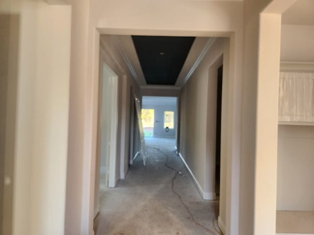 corridor with crown molding