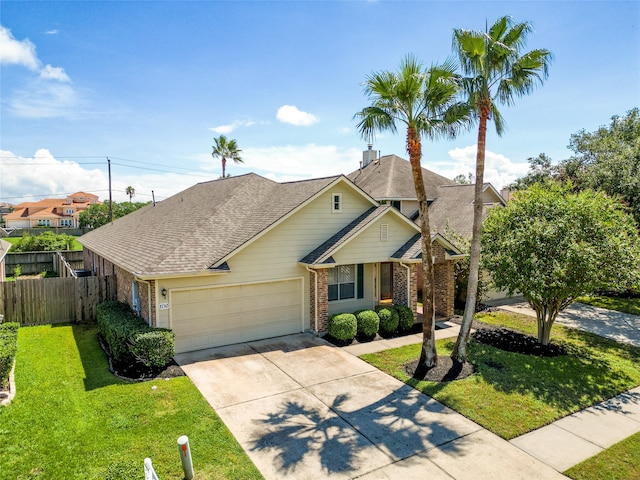 view of front of property with a front lawn