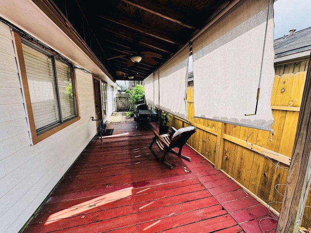 deck with ceiling fan