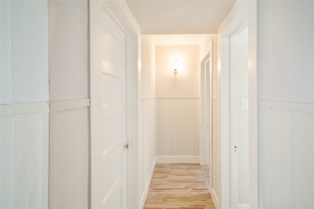 hall featuring light hardwood / wood-style flooring