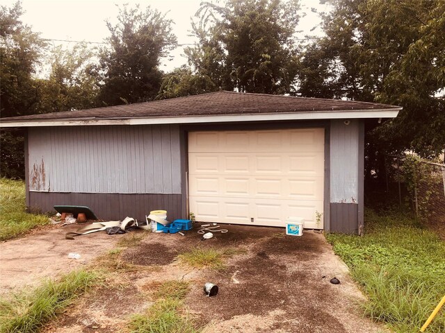 view of garage