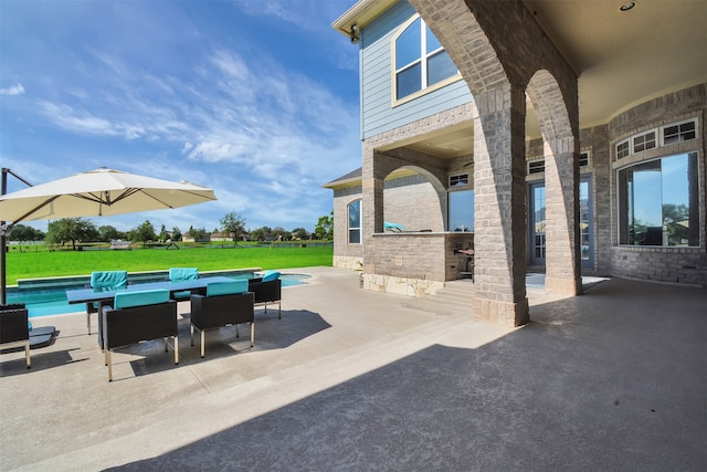 view of patio with area for grilling