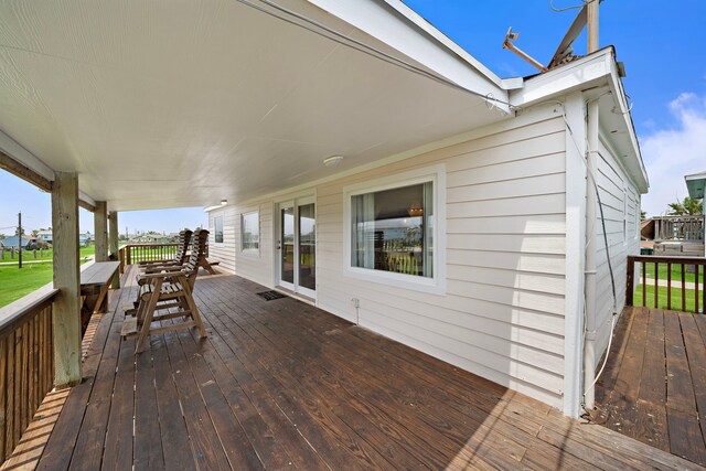 417 Olive St, Surfside Beach, TX 77541 - view of wooden terrace