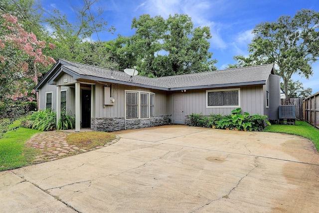 view of single story home