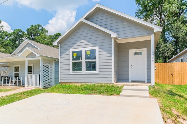 view of front of property with a porch