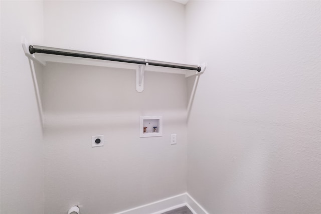 laundry area featuring hookup for a washing machine, gas dryer hookup, and hookup for an electric dryer