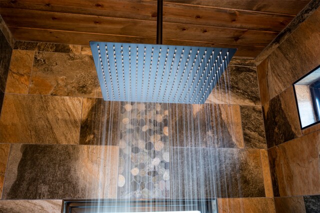 interior space featuring wooden ceiling