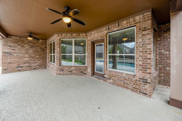 view of patio / terrace featuring a ceiling fan