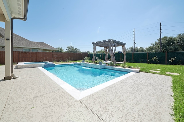 view of pool with a pergola and a patio area