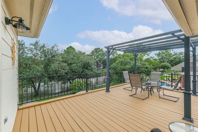 deck with a pergola