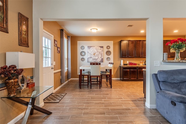 interior space featuring light wood-type flooring