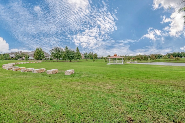 view of yard with a gazebo