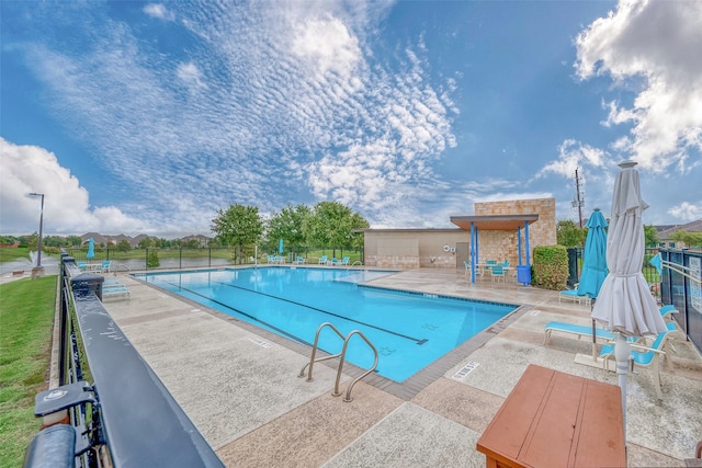 view of pool with a patio