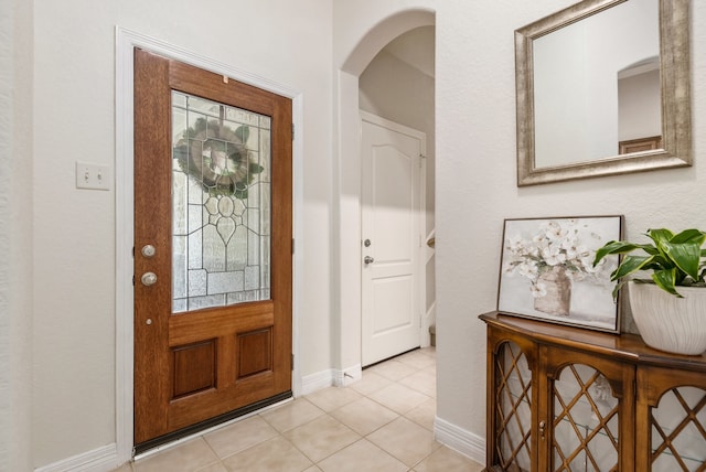 view of tiled entrance foyer