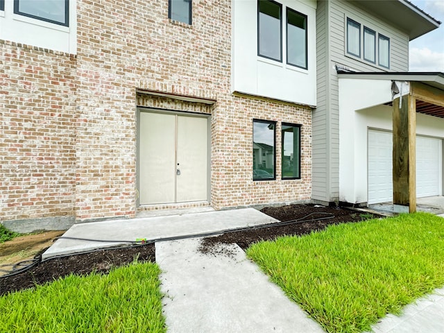 entrance to property with a garage