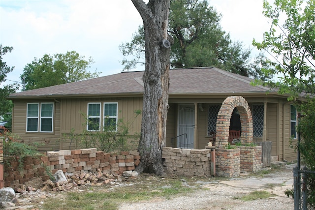 view of single story home