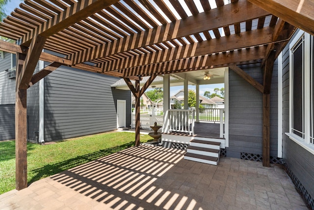 view of patio / terrace featuring a pergola