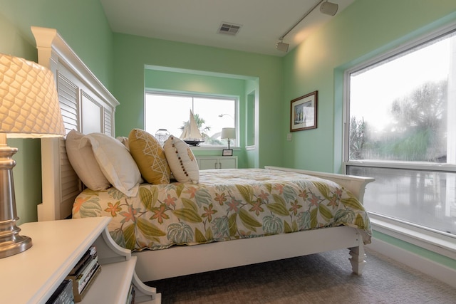 bedroom with rail lighting