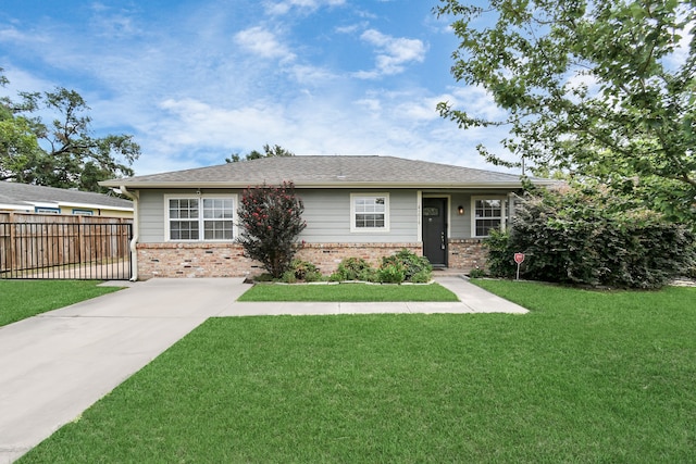 view of front of home with a front yard