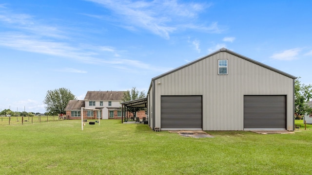 detached garage with driveway