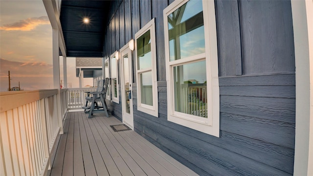 view of deck at dusk