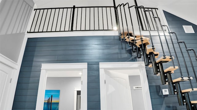 interior space with a standing seam roof and metal roof