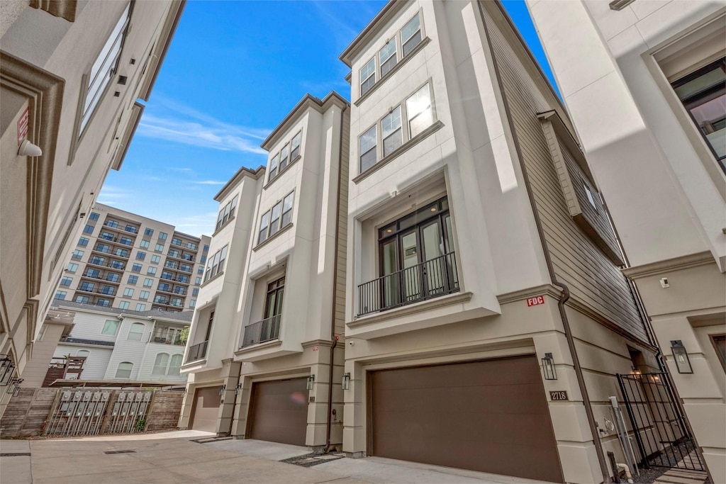 view of building exterior with a garage