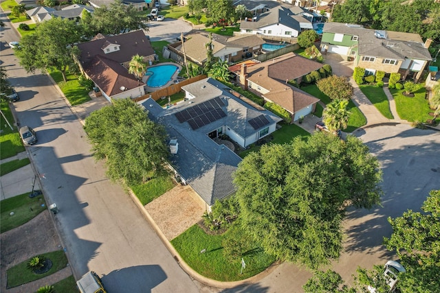 bird's eye view with a residential view