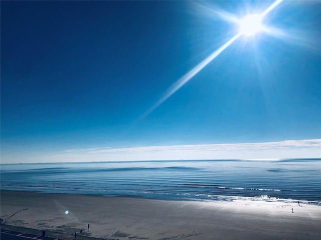 view of water feature with a view of the beach