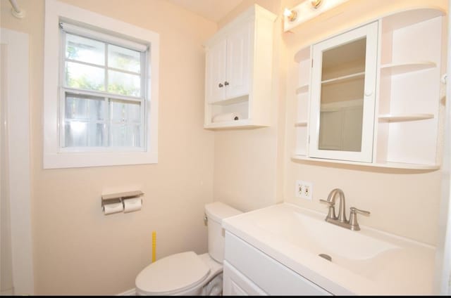 bathroom with toilet and vanity