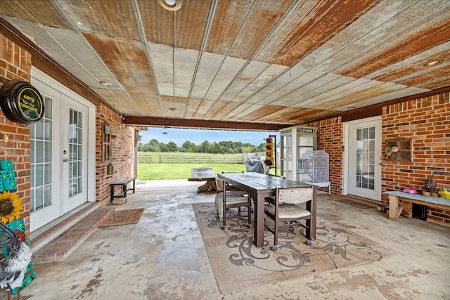 view of patio / terrace featuring french doors