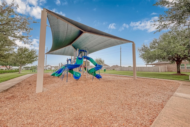 view of playground featuring a yard