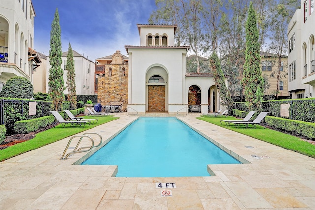 view of pool with a patio