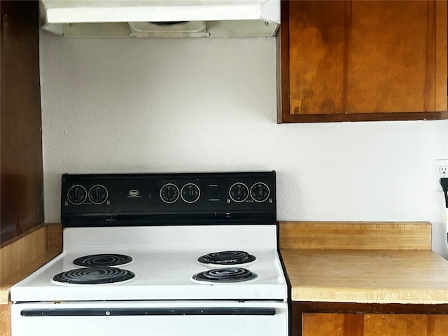 kitchen featuring white electric range