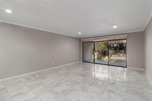 empty room with crown molding