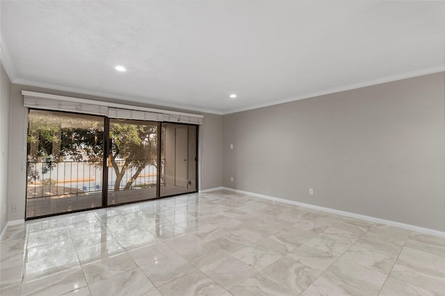 empty room with ornamental molding