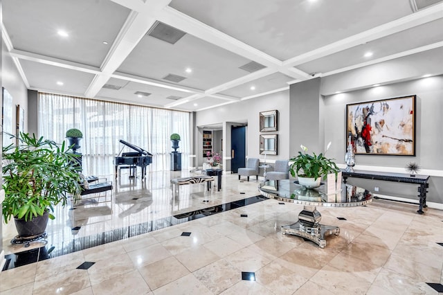 building lobby featuring visible vents