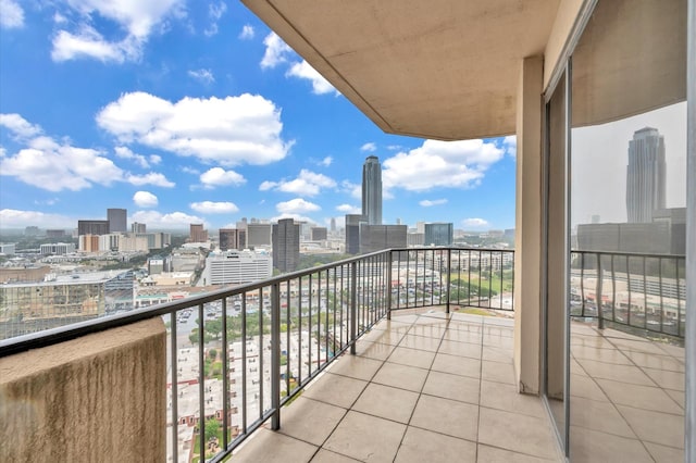 balcony featuring a city view