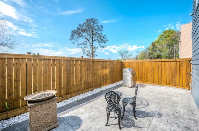 view of patio featuring area for grilling