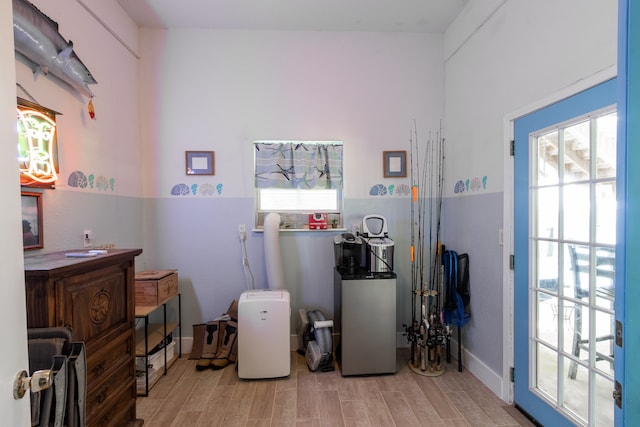 misc room featuring light wood-type flooring and plenty of natural light