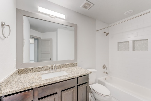 11913 Mockingbird Ln, Montgomery, TX 77356 - bathroom with vanity, toilet, and  shower combination