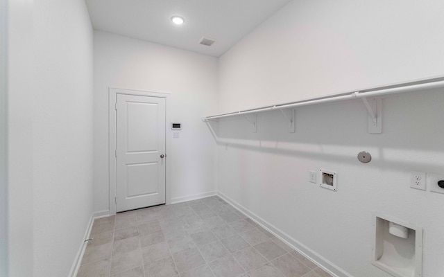 washroom featuring hookup for an electric dryer, gas dryer hookup, and washer hookup