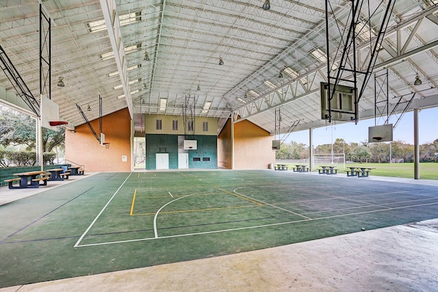 view of sport court featuring a wealth of natural light