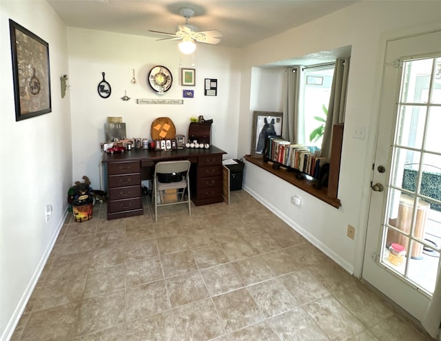 office with ceiling fan