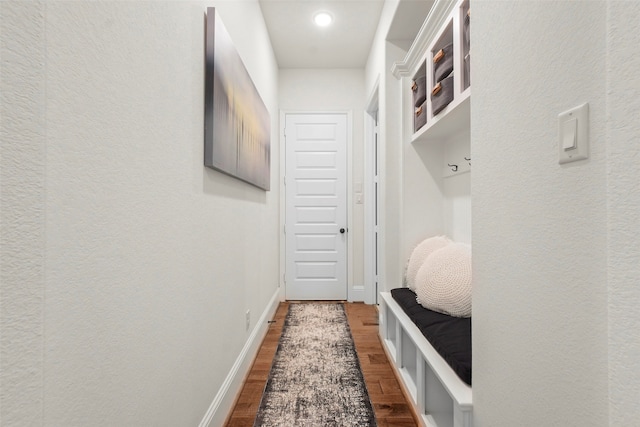 mudroom featuring hardwood / wood-style flooring